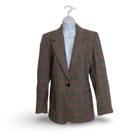 Vintage Joan Leslie Houndstooth Pattern Blazer - Picture 1 of 7